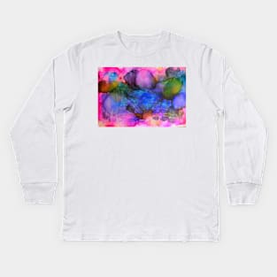 Bush Walk - Abstract in Alcohol Inks Kids Long Sleeve T-Shirt